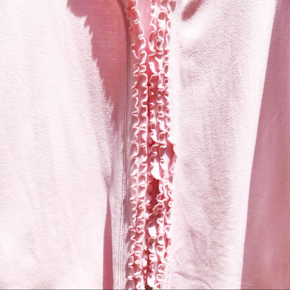 Joan Vass Open Front Pastel Pink Tuxedo Cardigan, Size 2X - Picture 6 of 16